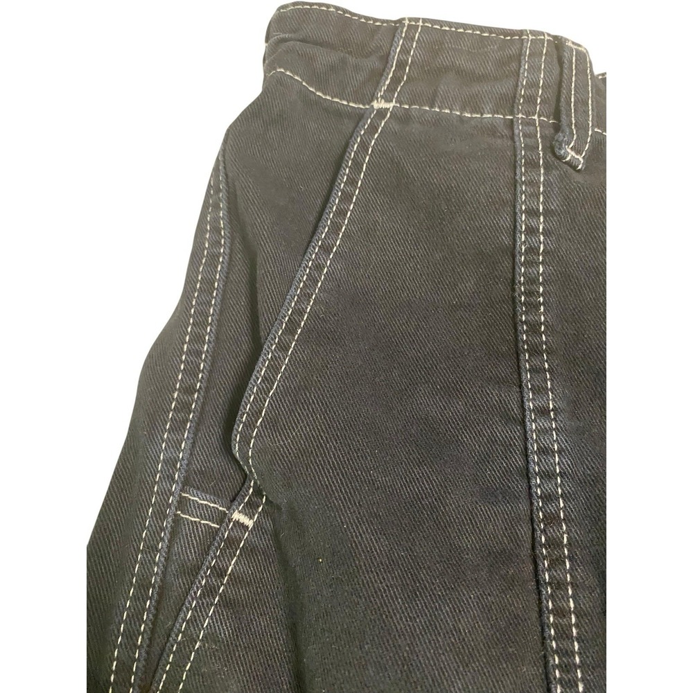 BDG Urban Outfitters Contrast Stitch Cargo Pants Wide Leg Black 29 Y2K Skater - Picture 6 of 11